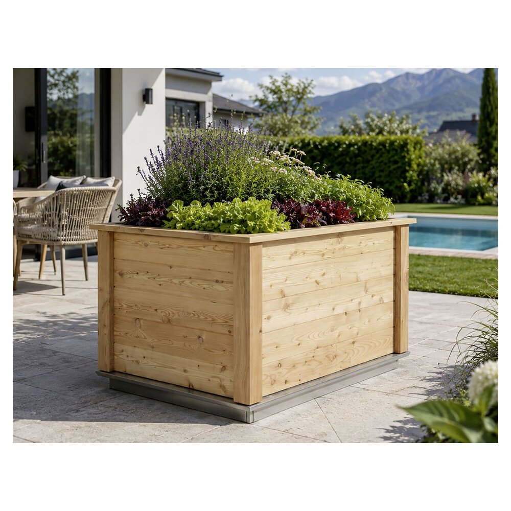 KGT Holz-Hochbeet Woody 0,99 x 1,31 x 0,79 m Typ 130 natur Füllmenge 800 l – Bild 2