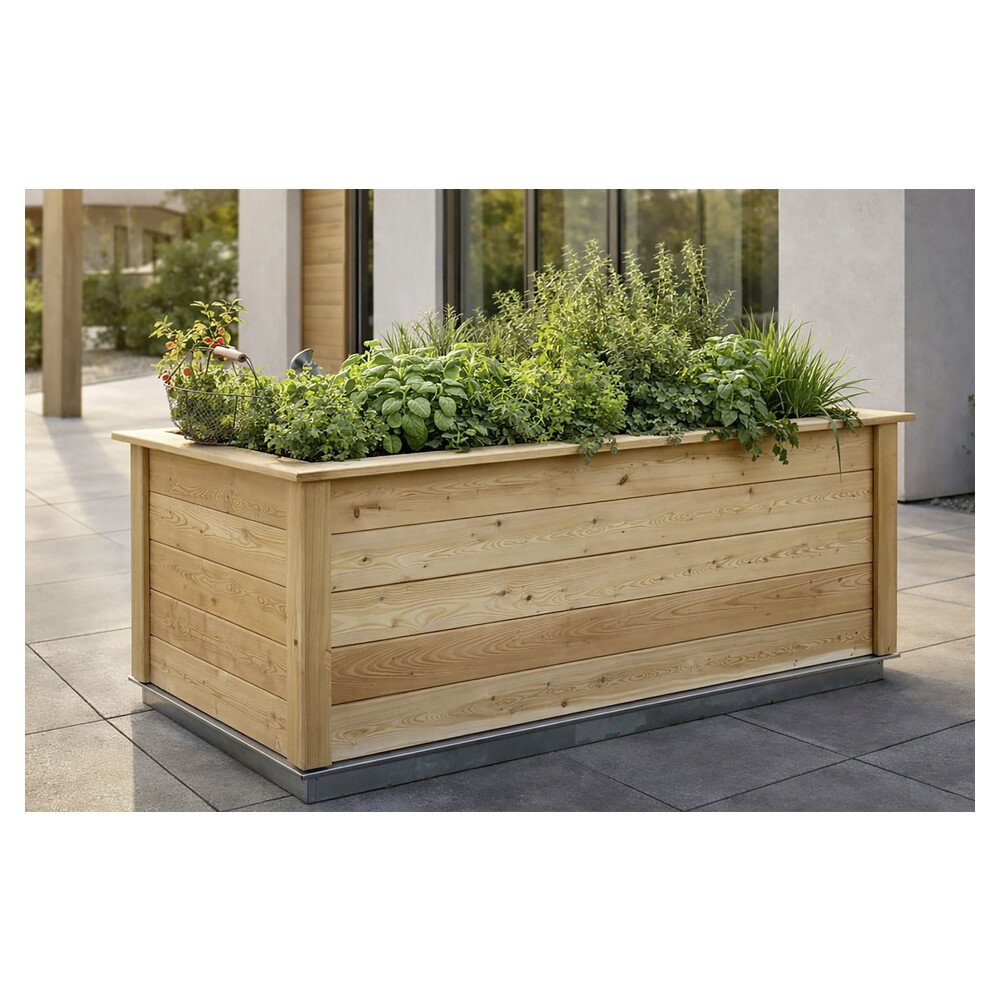 KGT Holz-Hochbeet Woody 0,99 x 1,31 x 0,79 m Typ 130 natur Füllmenge 800 l – Bild 4