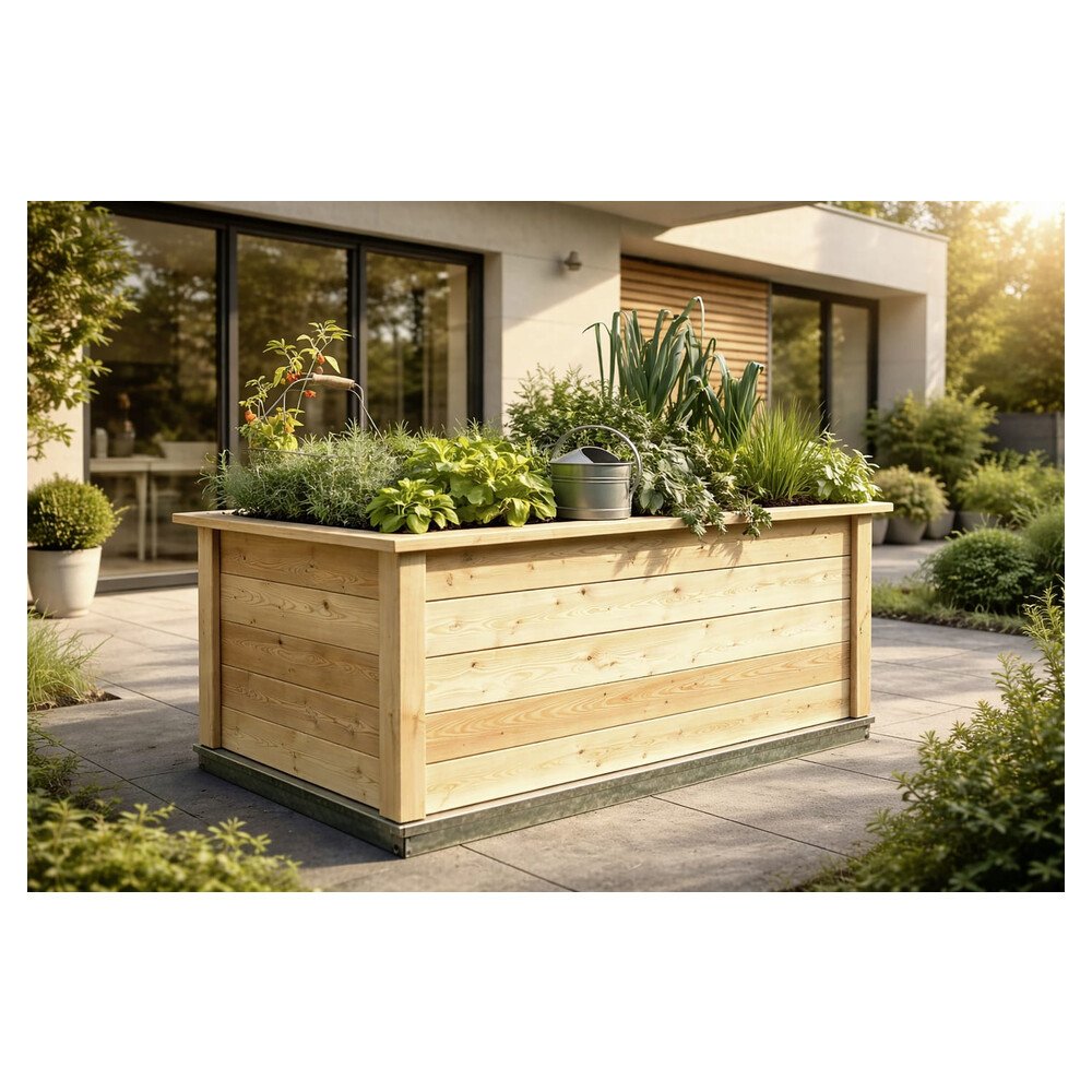 KGT Holz-Hochbeet Woody 0,99 x 1,31 x 0,79 m Typ 130 natur Füllmenge 800 l – Bild 5