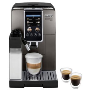 De'Longhi Kaffeevollautomat Dinamica Plus ECAM380.95.TB - 24 Rezepte, perfekter Milchschaum, Intuitive Bedienung, 3,5" Touchscreen, 3